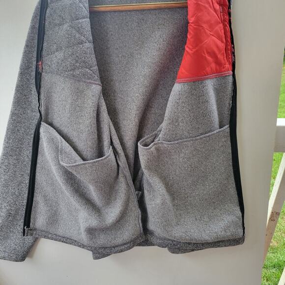 ZYIA Active 4XL Red Gray Quilted Ash Cabin Jacket Fleece Outerwear Fall Gorpcore - Picture 4 of 8